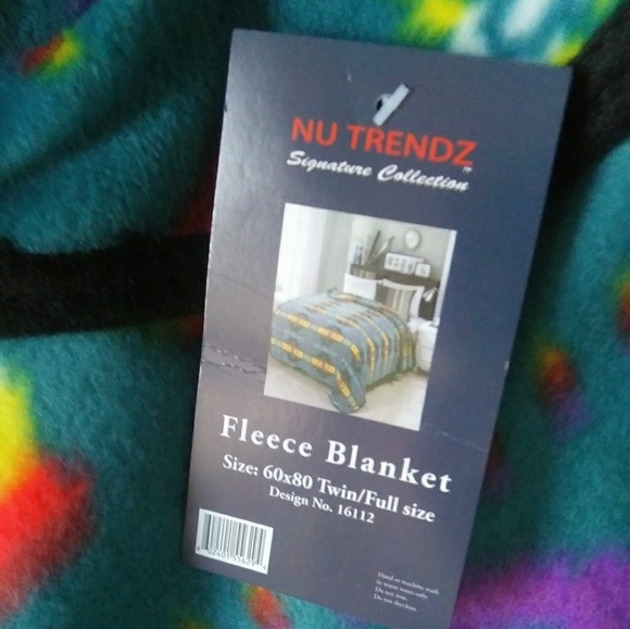 Twin/Full Size Fleece Blanket Teal Navajo Print - Picture 2 of 3